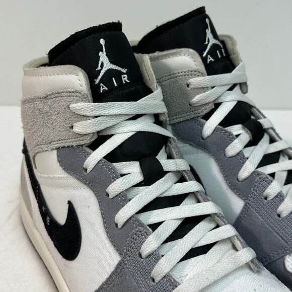 VGUC Nike Air Jordan 1 Mid SE Craft Black/Light Graphite/Sail/Cement Grey 14 - Picture 7 of 11